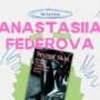 A stylised promotional graphic for an interview with Anastasiia Fedorova, featuring her name in bold pink lettering. Labels identify her as both an author and a dominatrix. The cover of her book Second Skin: Inside the Worlds of Fetish, Kink and Deviant Desire is displayed, showing a person dressed in shiny black latex and gloves. Scribbled lines and a “INTERVIEW” banner decorate the background.