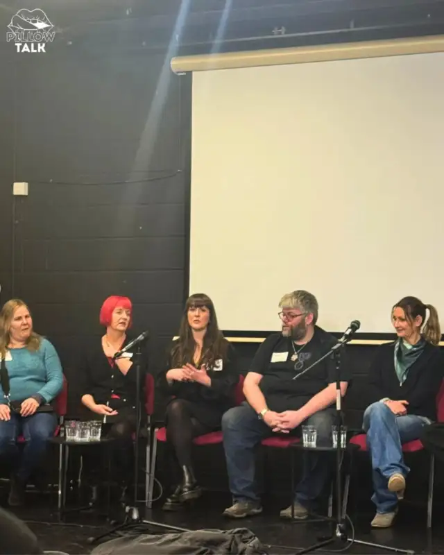 Great to see our brilliant trustee Kristina speak at "Let's talk about sex (and disability)" in a panel gathering experiences of professionals working in fields relating to sex and sexuality, and organised by the fantastic people at @boptheatre!