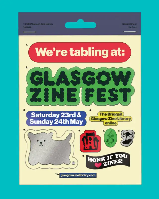 We’re tabling on both days of Glasgow Zine Fest 2026! 💥

Come see us at the Zine Fair on Saturday 23 May, 11am-6pm and Sunday 24 May, 11am-5pm. It’s free and unticketed to attend, with Access Plus hours 11am–1pm. 

We’ll have our Pelvic Power and Dipping the Biscuit zines, loads of sex ed zines from all over the world to browse through, and some incredible resources from Waverley Care (@waverleycare).

See you there! 🧡