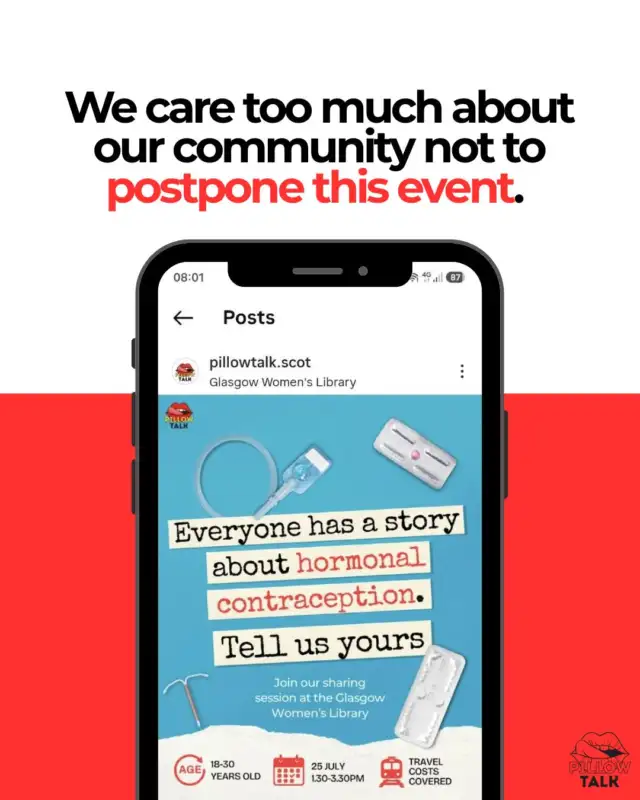 UPDATE: Our new Glasgow session will be on August 8, 1.30-3.30pm, at the @womenslibrary.

--

We’ve made the difficult decision to postpone our in-person OnlyFacts listening session in Glasgow.

A gathering organised by far right groups is planned at Glasgow Green on 25 July, very close to Glasgow Women’s Library. Recent demonstrations of this kind in Glasgow have involved racist violence, and we do not feel comfortable asking participants, particularly people from communities who may be directly affected, to travel into the area that day.

We care too much about our community not to put people’s safety and comfort first.

We are now arranging a new Saturday date with Glasgow Women’s Library and will update the Glasgow booking page as soon as it is confirmed.

We will still host an online version of the listening session on 25 July, from 1.30-3.30pm, for anyone across Scotland who would like to take part.

Both links are in our bio:
- the Glasgow session page, which will be updated with the new date soon
- the online session booking page

You can register through Eventbrite or email iris@pillowtalk.scot. Feel free to send us an email if you'd like to receive more information.

Thank you for your patience and understanding. We’ll see you soon ✨